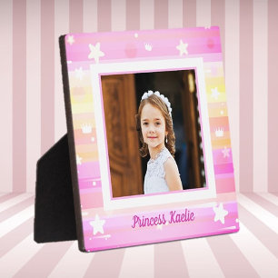 Persoonlijke prinsessenfoto tafelplaquette fotoplaat