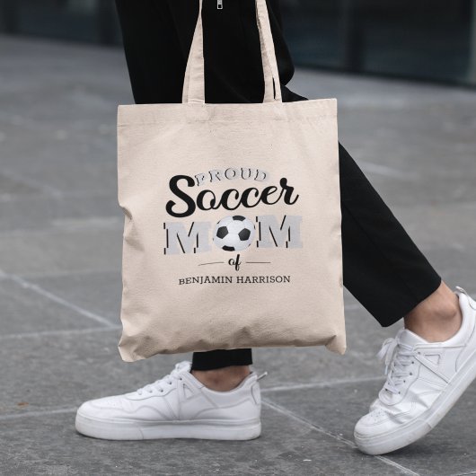 Persoonlijke proud Voetbal Mam Tote Bag