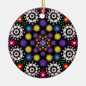 Persoonlijke Psychedelic Dot Mandala Kerstmis Keramisch Ornament (Voorkant)