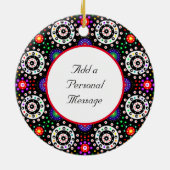 Persoonlijke Psychedelic Dot Mandala Kerstmis Keramisch Ornament (Achterkant)