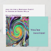 Persoonlijke Psychedelic Vortex Birthday Party Kaart (Voorkant / Achterkant)