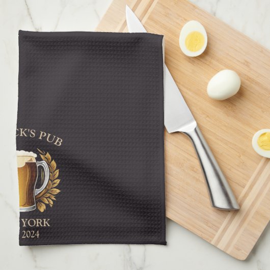 Persoonlijke Pubbord Bar Handdoek met Aangepaste N (Quarter Fold)