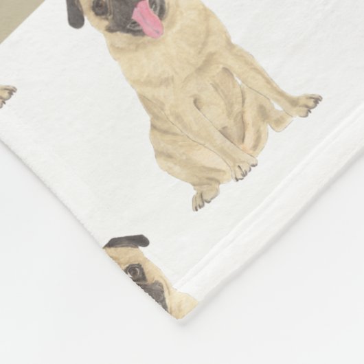 Persoonlijke Pug Babydeken Fleece Deken (Hoek)