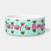 Persoonlijke Pug Print Hondenkom