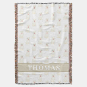 Persoonlijke Pug (Wit)  Deken