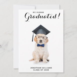 Persoonlijke Puppy Dog Afstuderen Graduation Party Kaart