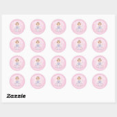 Persoonlijke Purim-sticker – Prinsessenthema Ronde Sticker (Vel)