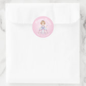 Persoonlijke Purim-sticker – Prinsessenthema Ronde Sticker (Tas)