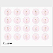 Persoonlijke Purim-sticker – Roze Cotton Candy Ronde Sticker (Vel)