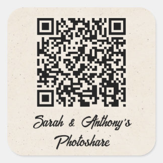 Persoonlijke QR-code trouwfoto deelwebsite Vierkante Sticker