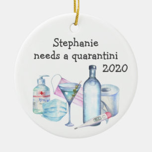 Persoonlijke Quarantaine Grappig Quarantini Keramisch Ornament