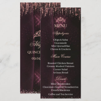 Persoonlijke Quinceañera Menukaart | QUINCEAÑERA