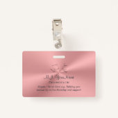 Persoonlijke raadgever luxeroze chroomeffect badge (Achterkant met clip)