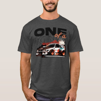 Persoonlijke raceauto met explosie van kleuren een t-shirt
