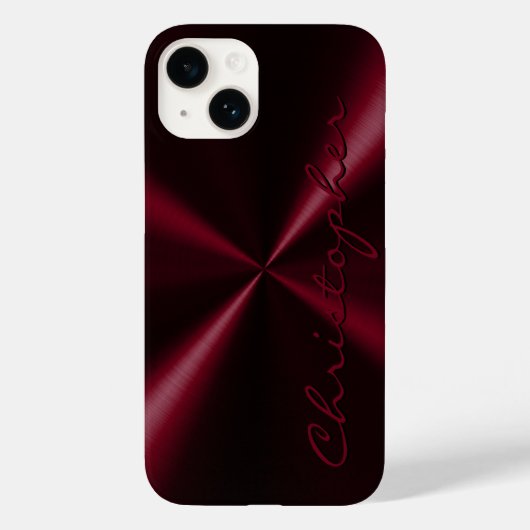 Persoonlijke radiale metalen blik - Donkerrood Case-Mate iPhone Case (Achterkant)