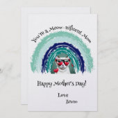 Persoonlijke Rainbow Cat Foto Moederdag Kaart (Voorkant / Achterkant)