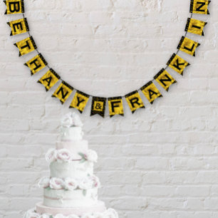 Persoonlijke 'Random Gold Dot Patten Wedding' Vlaggetjes