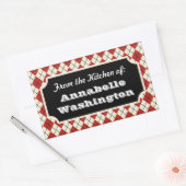 Persoonlijke Red Argyle Kitchen Gift Labels Sticke (Envelop)