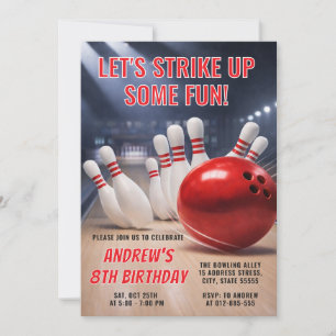 Persoonlijke RED Bowling verjaardag Kaart