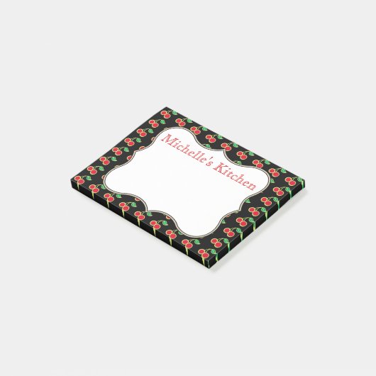 Persoonlijke Red Cherry Post It Notes (Schuin)