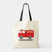 Persoonlijke Red Fire Truck Tote Bag (Achterkant)