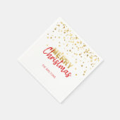 Persoonlijke RED Gold Confetti Merry-kerst Servetten (Hoek)