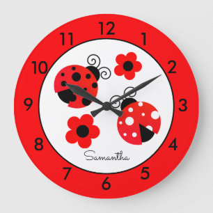Persoonlijke Red Ladybug Grote Klok