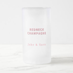 Persoonlijke Redneck Champagne Roze Matglas Bierpul