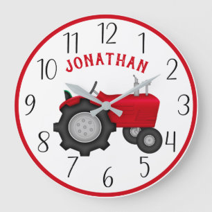 Persoonlijke RedTractor-wandklok Grote Klok