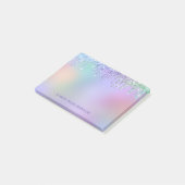 Persoonlijke Regenboog Drip Glitter Post-it® Notes (Schuin)