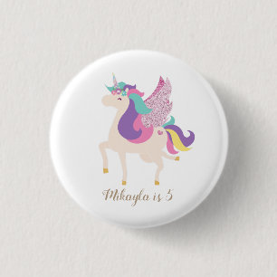 Persoonlijke Regenboog Eenhoorn Eenvoudig Schattig Ronde Button 3,2 Cm