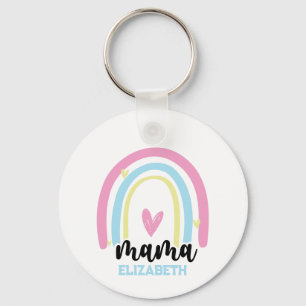Persoonlijke Regenboog Mama - Moederdag Sleutelhanger