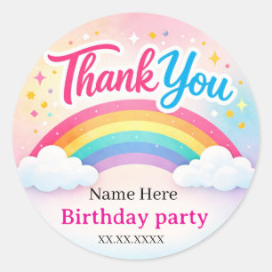 Persoonlijke Regenboog Verjaardag Bedankt Stickers