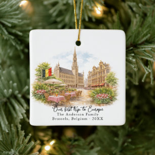 Persoonlijke reis foto van Brussel België Keramisch Ornament