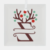 Persoonlijke rendierAntlers Naam "Z" Glas Ornament (Achterkant)
