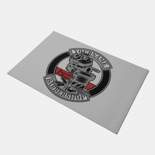 Persoonlijke Retro BarberWinkel Barber Stoel Salon Deurmat (Schuin)