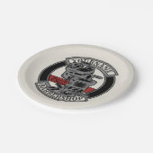 Persoonlijke Retro BarberWinkel Barber Stoel Salon Papieren Bordje (Gekanteld)