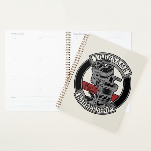 Persoonlijke Retro BarberWinkel Barber Stoel Salon Planner (Display)