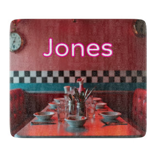 Persoonlijke Retro Diner Glas Snijplank