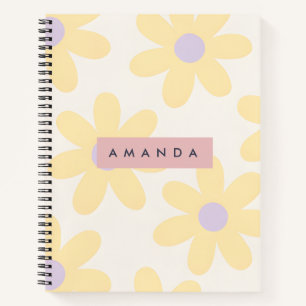 Persoonlijke Retro Gele Madeliefjes Bloemen Notitieboek