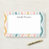 Persoonlijke Retro Golven Post-it® Notes (Op bureau)