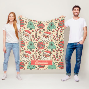 Persoonlijke Retro Groovy Kerstdeken Fleece Deken