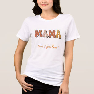Persoonlijke Retro Groovy Mama Moederdag Tri-Blend Shirt