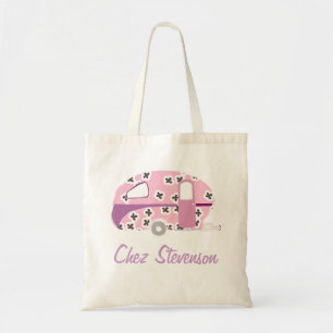 Persoonlijke Retro Kunst Caravan Eigenaar's Budget Tote Bag