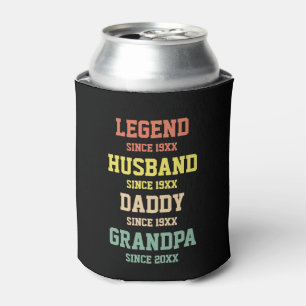 Persoonlijke Retro Legend Husband Dad Grandpa Blikjeskoeler