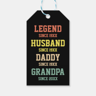 Persoonlijke Retro Legend Husband Dad Grandpa Cadeaulabel