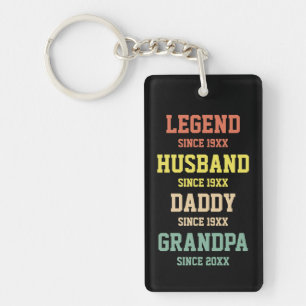 Persoonlijke Retro Legend Husband Dad Grandpa Sleutelhanger