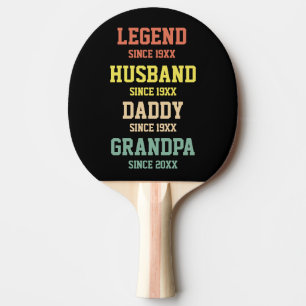 Persoonlijke Retro Legend Husband Dad Grandpa Tafeltennisbatje