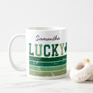 Persoonlijke Retro "Lucky" St. Patrick's Day Koffiemok