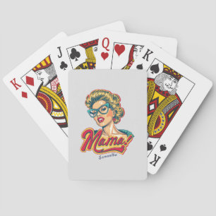 Persoonlijke Retro Mama Pop Art 2 Pokerkaarten